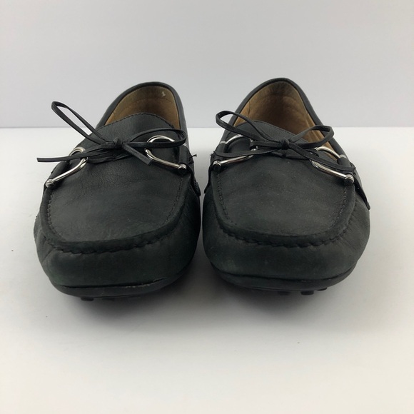 Lauren Ralph Lauren Loafers Women 7.5 Black Leather Briley Slip on Moccasin - Picture 4 of 13
